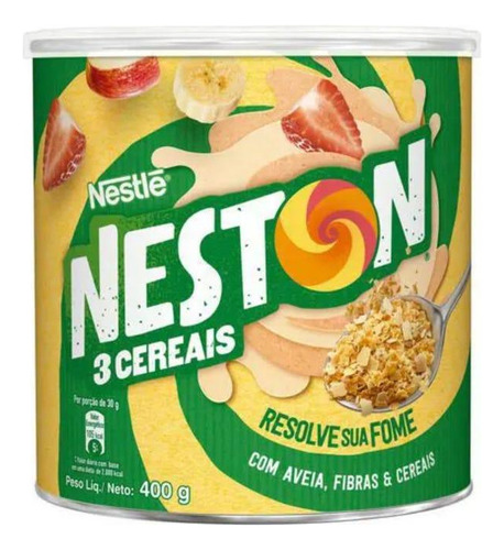 Cereal Neston 3 Cereais Lata 360g - Integral, Fibra E Ferro