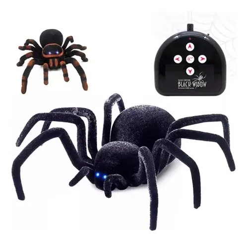 Araña Teledirigida Realista Con Control Remoto Y Ojos Brillantes - 24 Cm, Juguete De Broma Para Halloween Y Fiestas De Terror, +3 Años