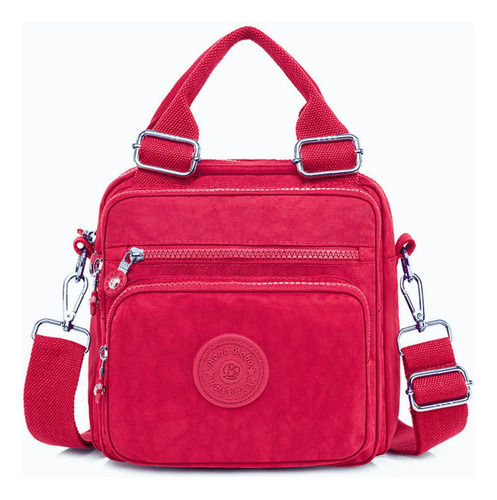 Bolsa Mochila Transversal De Mão Impermeável Multifuncional Acambamento Dos Ferragens Níquel Cor Rosa-chiclete Correia De Ombro Rosa-chiclete Desenho Do Tecido Lisa