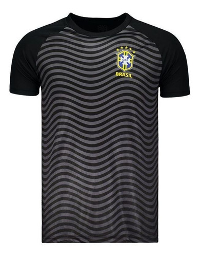 Camiseta Brasil Cbf Waves Preta