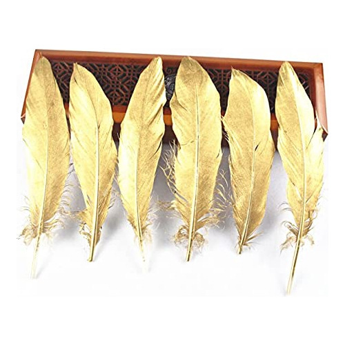 Plumas De Ganso Doradas/plateadas 15-20cm - 10pcs