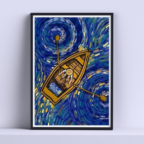 Cuadro Van Gogh Remando 30x40cm Deco Listo P Colgar