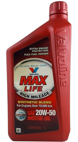 Aceite 20w50 Sintetico 0.946 Litros Valvoline