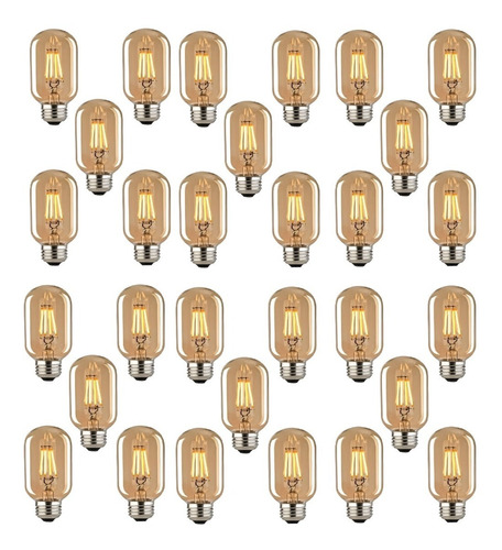 Pack 30 Foco Edison Led Vintage Chaparro Led 4w T45 (calido)