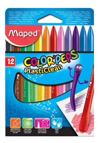 Crayolas Maped Plasticlean 12 Colores