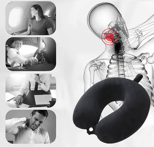 Collarin Almohada Cervical Viscoelástica Cuello U Gel Funda
