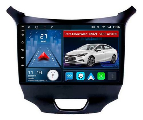 Stereo Android 12 Gps Chevrolet Cruze 2gb+32gb+carplay Bt 