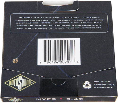 Imagen 2 de 2 de Cuerdas Guitarra Eléctrica Nexus Rotosound Nexus Nxe9