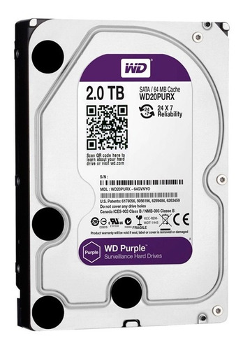 Disco Duro Hdd 3.5 Wd Purple 2 Tb Intellipower Videovigilanc