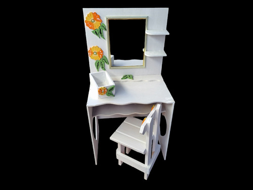 Imagen 4 de 4 de Tocador Infantil ,peinado Maquillage Con Silla