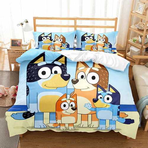 Juego De Ropa De Cama Doble Animation Bluey De 3 Piezas