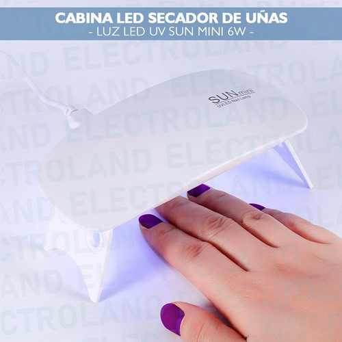 Cabina Led Uv Sun Mini 6w Secador Uñas Esculpidas Gelificada
