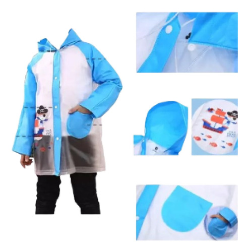 Pilotos Lluvia Infantil Azul Rk111207a