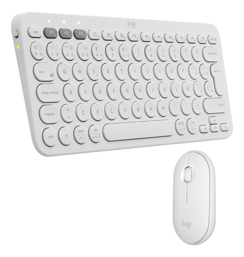 Combo Logitech Mouse M350s+teclado Bt K380s+totebag Blanco