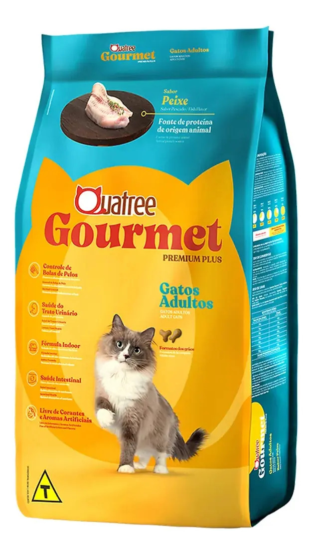 Ração Quatree Gourmet Gatos Adultos Peixe 10,1kg