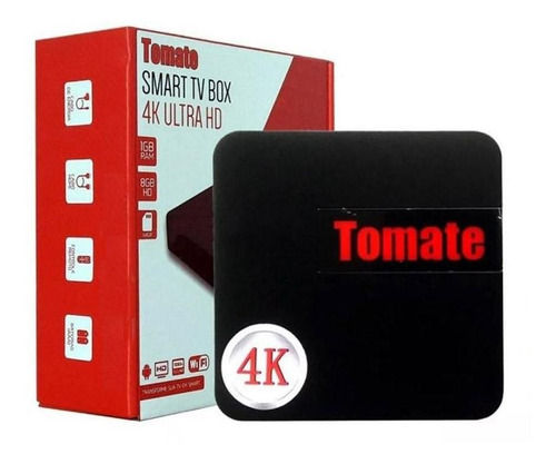 Imagem 1 de 2 de Smart Tv Box 4k Ultra Hd 1gb Ram 8gb Real Wifi Tomate