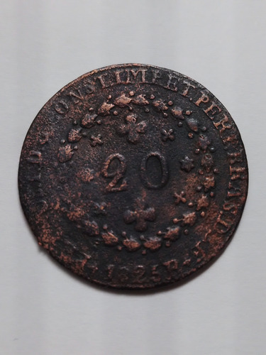Moeda Cobre 20 Reis Ano 1825 R Mbc Lote 4166