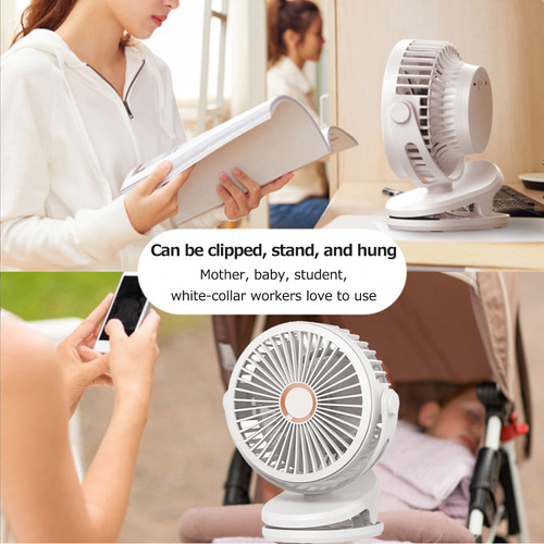 Mini Ventilador Usb Silencioso: 10000mah, Clip, Escritorio,