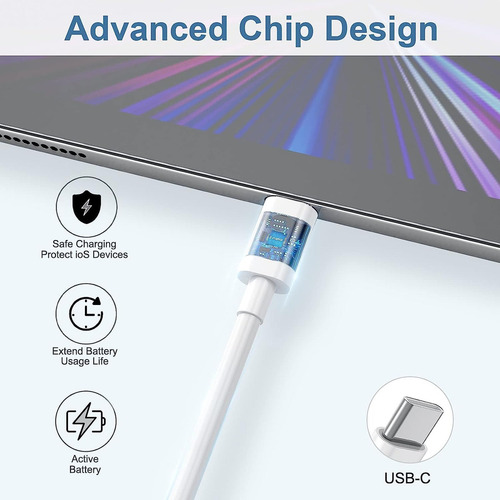 Cable Cargador Usb C 1mt Carga Rápida Para iPhone 15 Series