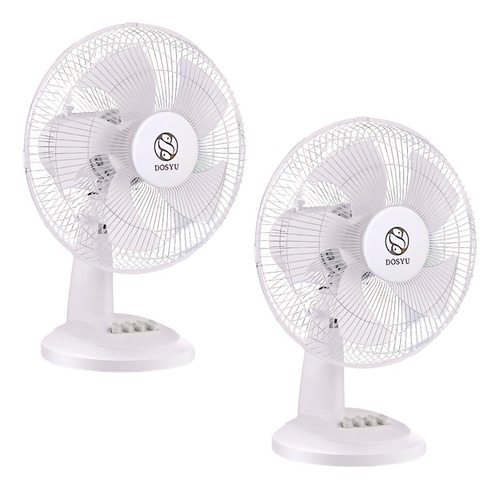 2 Pack Ventilador Portátil Abanico Escritorio Mesa 5 Aspas Blanco