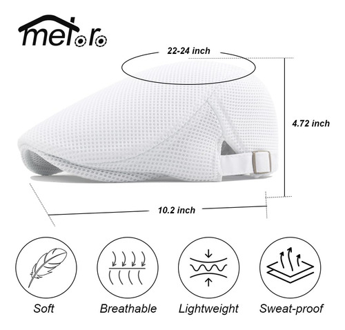 Boina Plana De Malla Transpirable Para Hombre,