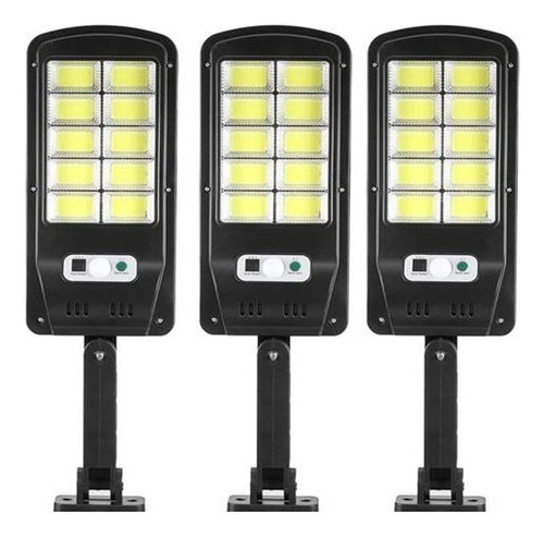 Pack 3 Foco Solar Led Exterior Con Sensor De Movimiento