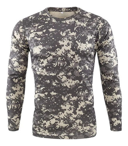 Camiseta Táctica De Camuflaje Militar Para Hombre, Manga Mil