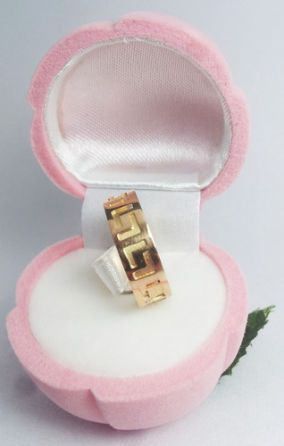 Imagen 5 de 8 de Anillo Guarda Griega Maciza 6mm Oro 18k A207 Jr Joyas