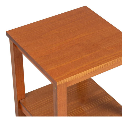 Mesa Lateral Em Madeira Maciça Flat Artemobili Cor Garapa