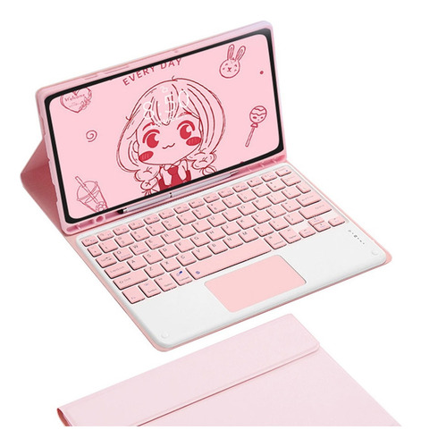 Capa Com Teclado Touchpad For Galaxy Tab S7 Fe 12.4 T733