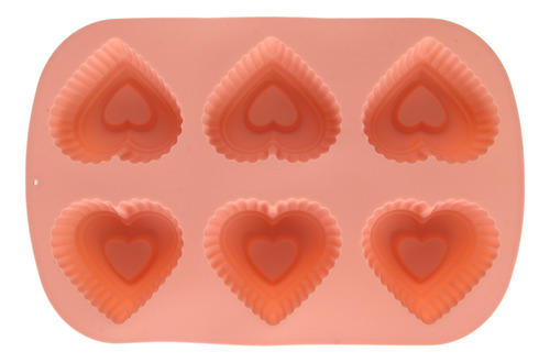 Mini Molde De Silicona En Forma De Corazón Con 6 Agujeros Pa