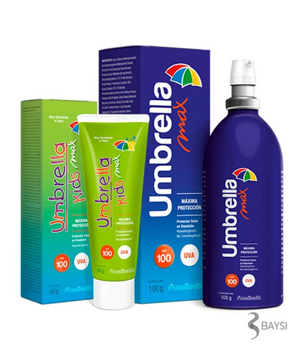 Umbrella Kids Max + Umbrella Max Spf100 - mL a $547