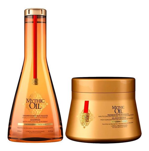 Shampoo Mascara Baño De Crema Loreal Mythic Oil Grueso Seco