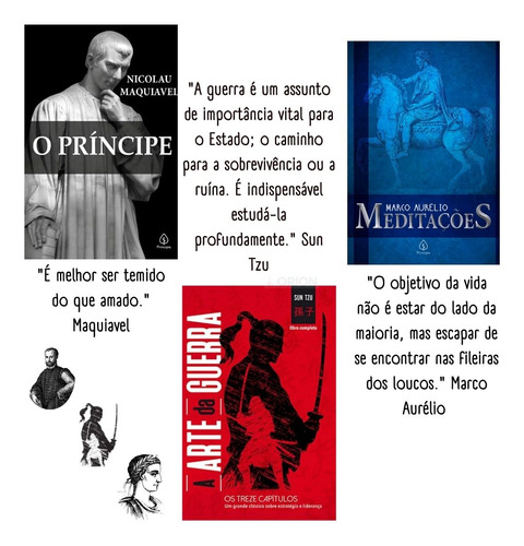 A Arte Da Guerra + O Príncipe + Meditações - Combo Com Os 3 Clássicos Para Transformar Sua Mentalidade - Sun Tzu Marco Aurelio Nicolau Maquiavel