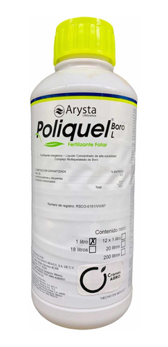 Poliquel Boro Nutriente Foliar 1 Litro