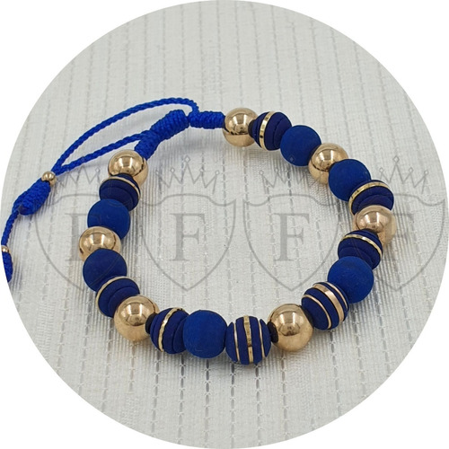 Pulsera Manilla Oro Laminado 18k Neopreno Azul +obsequio