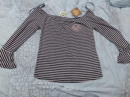 Remera Manga Larga Rayada Elv  Talle 14