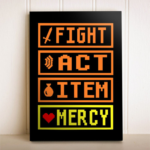 Placa Decorativa Video Game Jogo Undertale Mercy