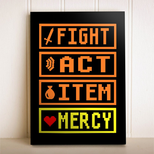 Imagem 1 de 1 de Placa Decorativa Video Game Jogo Undertale Mercy