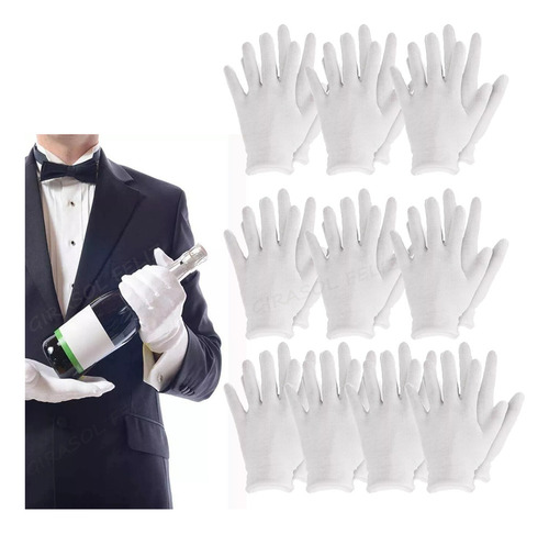 ** 10pz Guantes Blanco De Algodón For Monedas, Joyería,