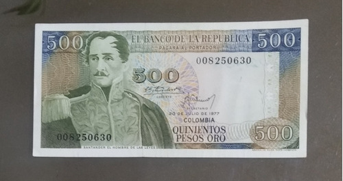 Billete De 500 Pesos Año 1977, Primera Fecha 