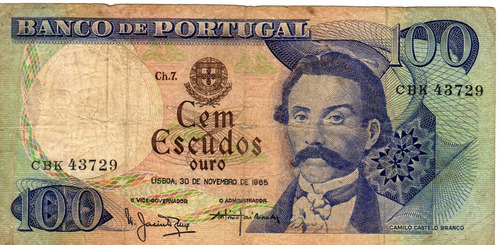 Billete 100 Escudos Oro Portugal 1965