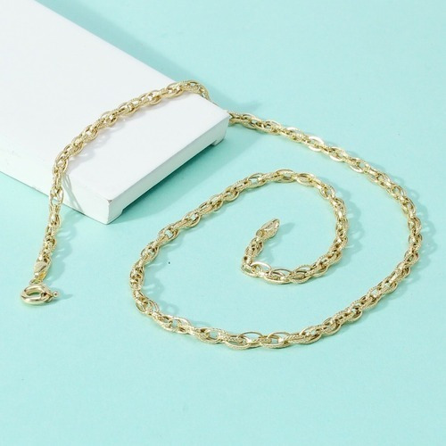 Colar Gargantilha Feminino Ouro 18k Entrelaçada 50cm