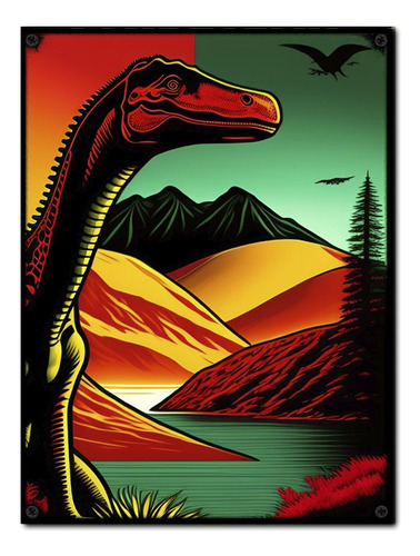 #1426 - Cuadro Decorativo - Dinosaurios Dibujo Color Poster