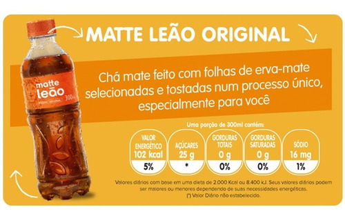 Chá Mate Natural Matte Leão 450ml - Compre 4 Leve 6