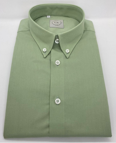 Camisa Algodón Diseño Liso Verde Marca Croix