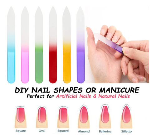 Tecbeauty - Lima De Uñas De Cristal De Doble Cara (42 Unidad