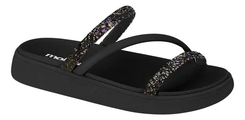 Sandália Feminina Brilho Strass Tendência Moda Original