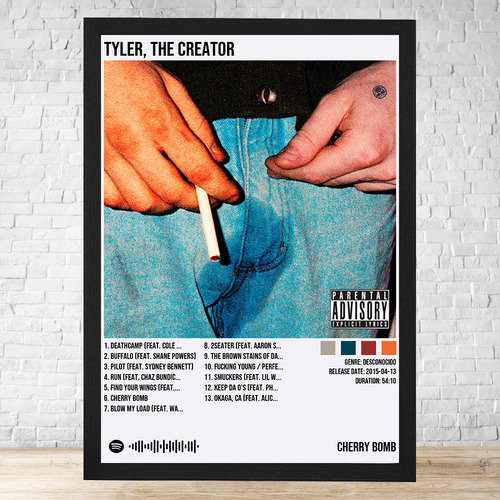 Cuadro Tyler The Creator Cherry Bomb 30x40 Cm C676 Negro Clasico