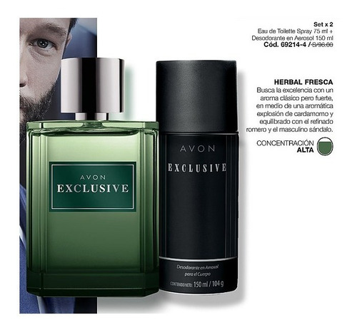 Perfume Exclusive 75 Ml- + Desodorante Corporal 150 Ml- Avon